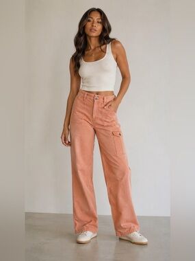 Anthropologie Wanderer Cargo Pants Peach Size 28